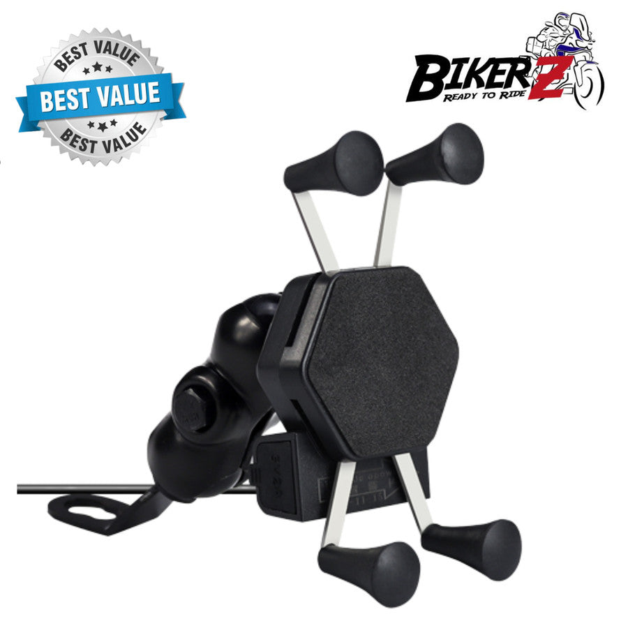 X Phone Holder USB Handlebar Phone Holder Motor inch Handle Bar