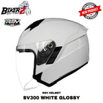 HELM RSV SV300 WHITE GLOSSY DOUBLE VISOR - HALF FACE HELMET