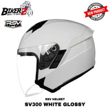 HELM RSV SV300 WHITE GLOSSY DOUBLE VISOR - HALF FACE HELMET