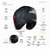 Full-Face SMK Helmet Nova Solid – Helm Full-Face Gloss Black (GL200)