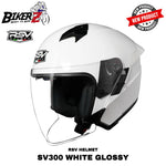 HELM RSV SV300 WHITE GLOSSY DOUBLE VISOR - HALF FACE HELMET