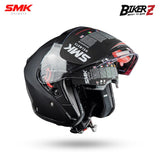 SMK Helmet Half Face GTJ Solid Matte Black - L