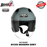 HELM RSV SV300 MODERN GREY DOUBLE VISOR - HALF FACE HELMET