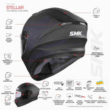 SMK HELMET STELLAR MATTE BLACK (MA200) - XL