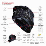 SMK HELMET FULL FACE TITAN CARBON SOLID (GLCA200) - L