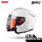 SMK Helmet Half Face GTJ Solid White (GL100) - L