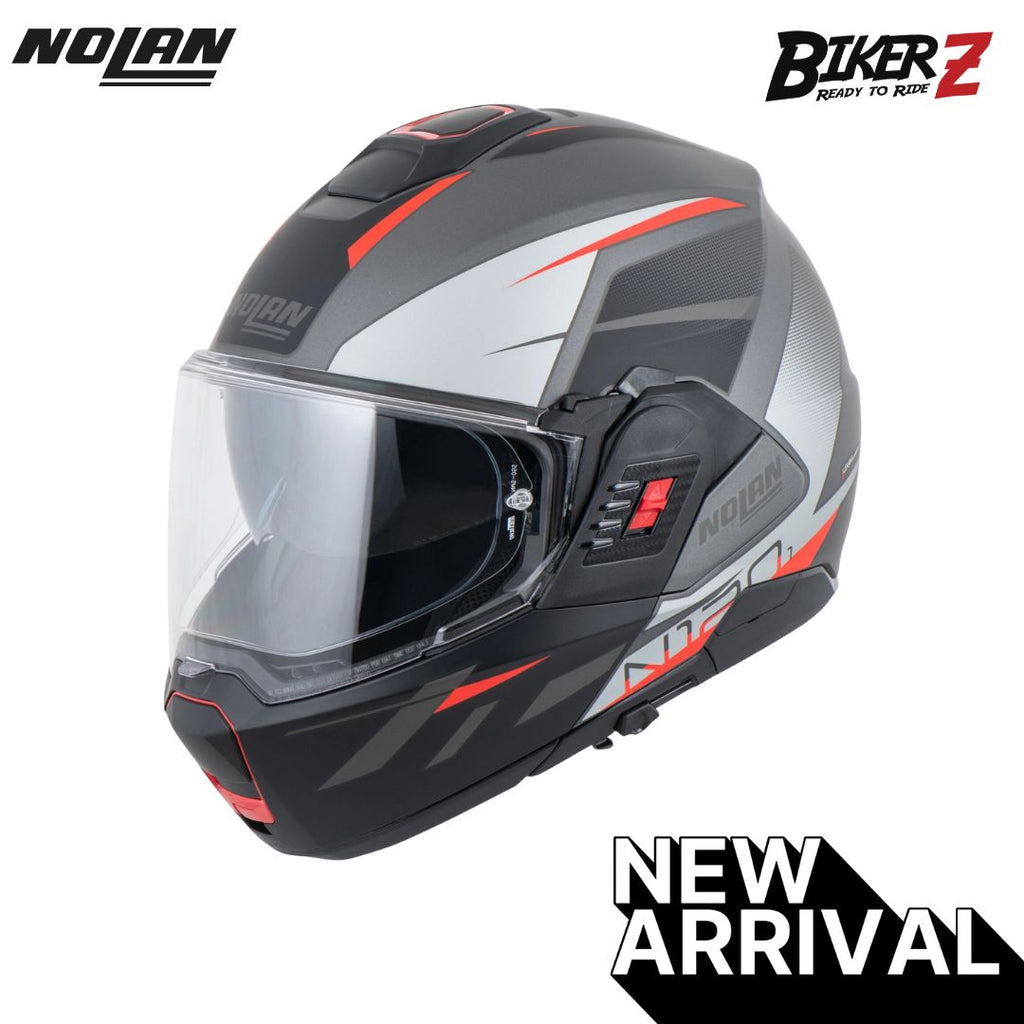 harga nolan helmet indonesia Nolan Helmet Original N120-1 Flat Lava Grey – BikerZ