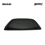Black motorcycle seat cover with SHAD and BikerZ branding on a white background