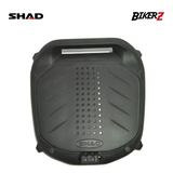 Black motorcycle seat with SHAD branding on a white background