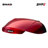 Red motorcycle fender with SHAD branding on a white background