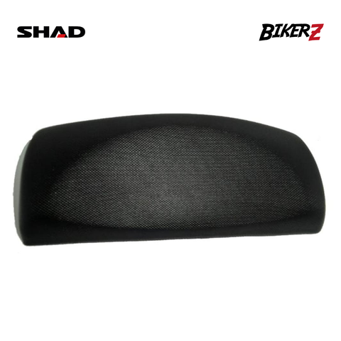 Black mesh seat cover with SHAD and BikerZ branding on a white background