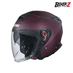 SMK HELMET HALF FACE GTJ SOLID WINE RED SERIES (MA300)