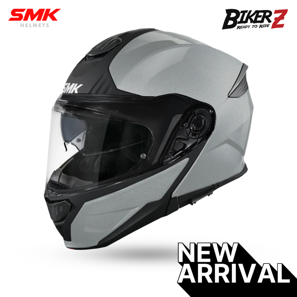 SMK HELMET FLIP UP GULLWING SOLID NARDO GREY (MA600) – BikerZ