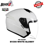 HELM RSV SV300 WHITE GLOSSY DOUBLE VISOR - HALF FACE HELMET