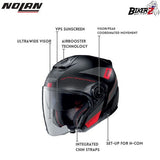 NOLAN HELMET N40-5 PIVOT N-COM FLAT BLACK | HELM NOLAN OPEN FACE