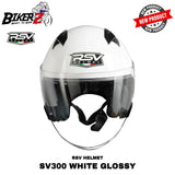 HELM RSV SV300 WHITE GLOSSY DOUBLE VISOR - HALF FACE HELMET