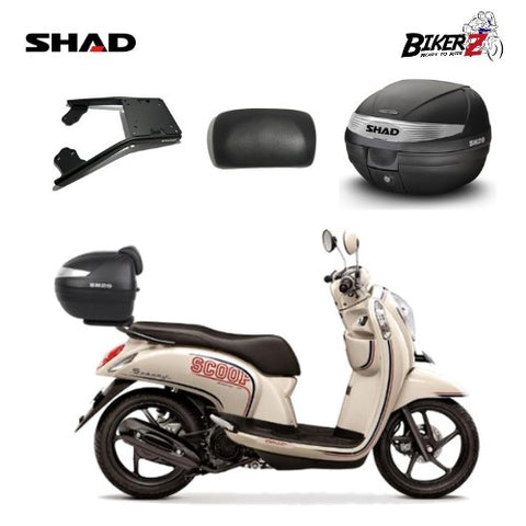 PAKET Box SHAD SH29, Backrest & Bracket Motor Scoopy 2010-Sekarang