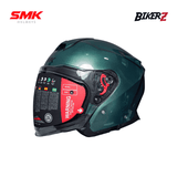 SMK GTJ Blue GL500C Helm Half Face Open Face Dual Visor Touring Stylish Modern