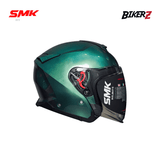 SMK GTJ Blue GL500C Helm Half Face Open Face Dual Visor Touring Stylish Modern